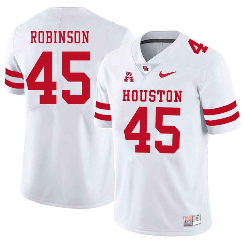Men #45 Malik Robinson Houston Cougars College Football Jerseys Sale-White - Click Image to Close